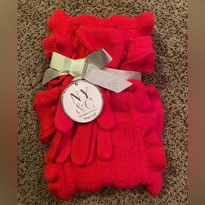 New York & Co. Infinity scarf and glove set, NEW